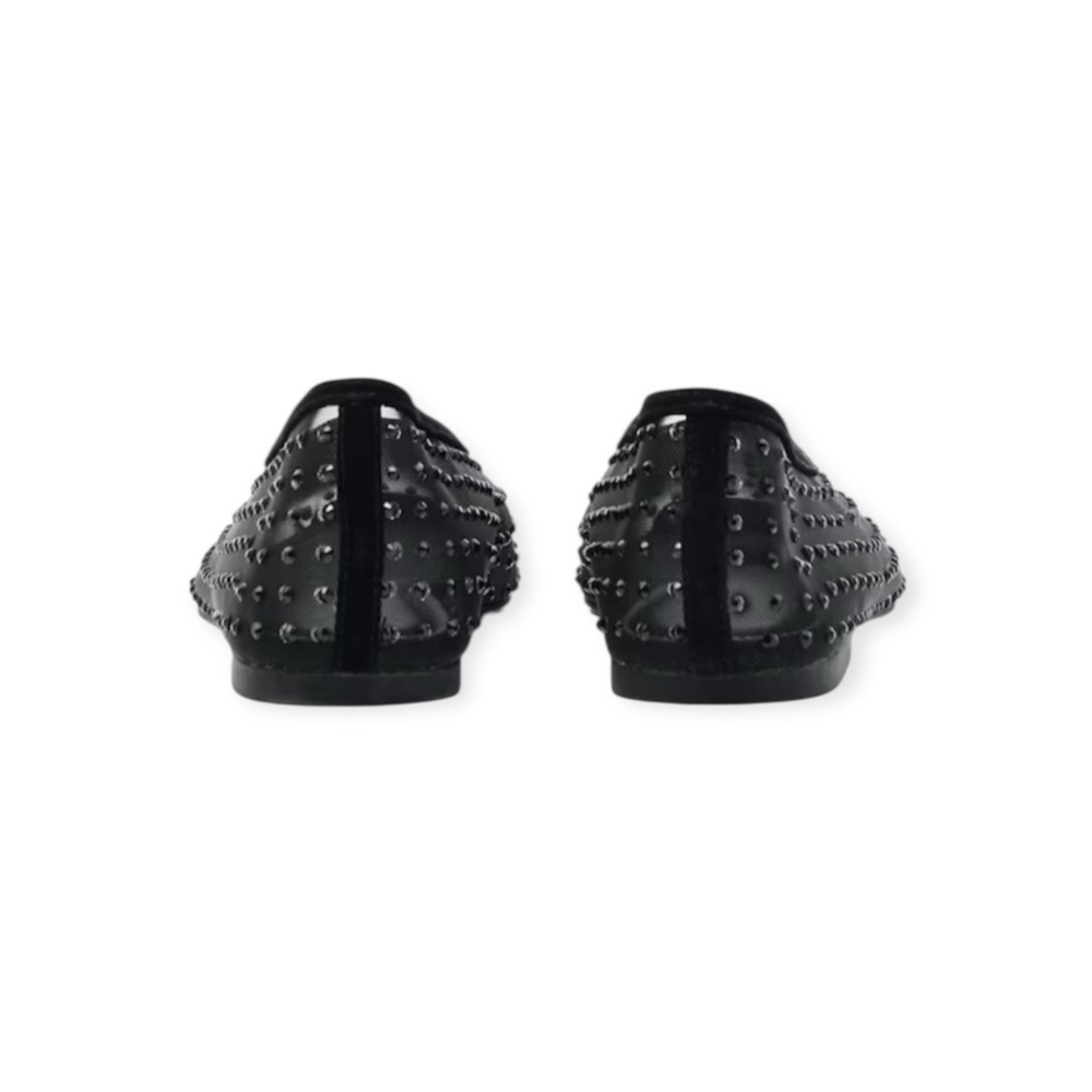 new Reiss 𖦹 Dina Mesh Embellished Ballet Flats 𖦹 Black Crystals 𖦹 40 9.5M 𖦹 - Picture 6 of 16